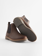 Braun - Warmgefütterte Chelsea-Stiefeletten aus Leder - Bild 4 von 5