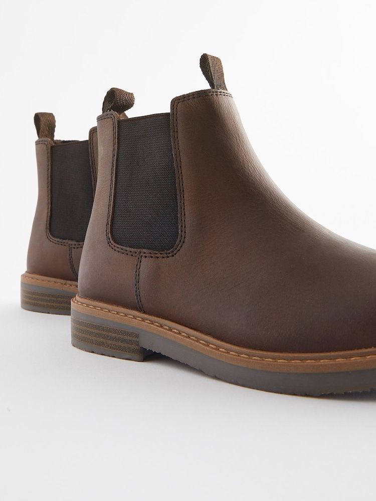 Braun - Warmgefütterte Chelsea-Stiefeletten aus Leder - Bild 5 von 5 Braun - Warmgefütterte Chelsea-Stiefeletten aus Leder - Bild 5 von 5