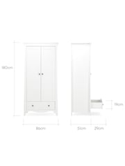 CuddleCo White Clara 2 Door Nursery Wardrobe - Image 5 of 5