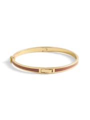 COACH Gold Tone Signature C Enamel Bangle Bracelet - Image 2 of 4
