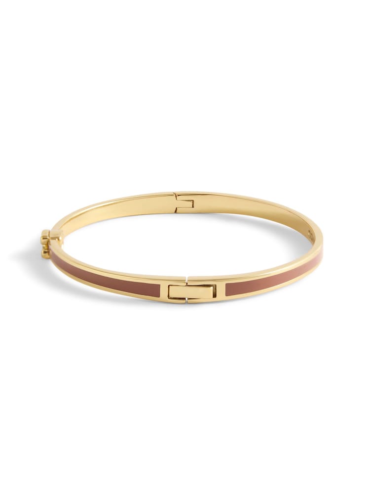 COACH Gold Tone Signature C Enamel Bangle Bracelet - Image 2 of 4 COACH Gold Tone Signature C Enamel Bangle Bracelet - Image 2 of 4