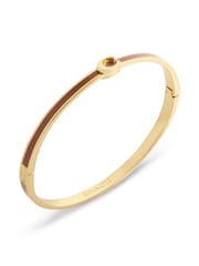 COACH Gold Tone Signature C Enamel Bangle Bracelet - Image 3 of 4