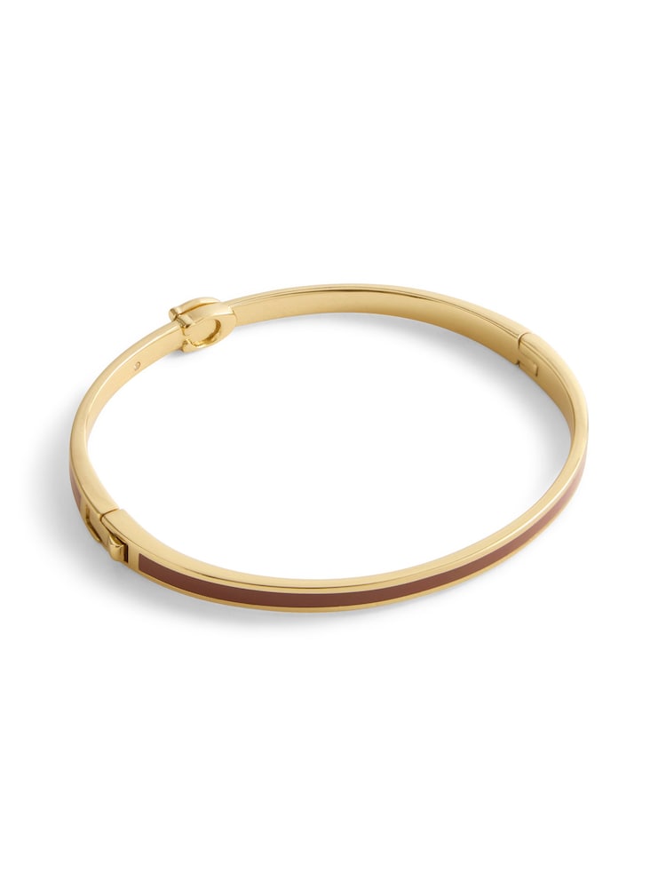 COACH Gold Tone Signature C Enamel Bangle Bracelet - Image 4 of 4 COACH Gold Tone Signature C Enamel Bangle Bracelet - Image 4 of 4