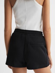 Reiss Black Gilly Relaxed Fit Cotton Drawstring Shorts - Image 5 of 5