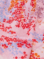 Reiss Pink Print Max 9-14 yrs Floral Print Pleated Scuba Dress - Image 6 of 6