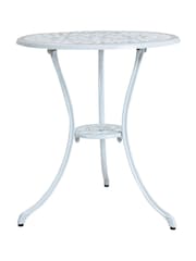 Charles Bentley White Garden Cast Aluminium Tulip Bistro Table and Chairs Set - Image 5 of 5