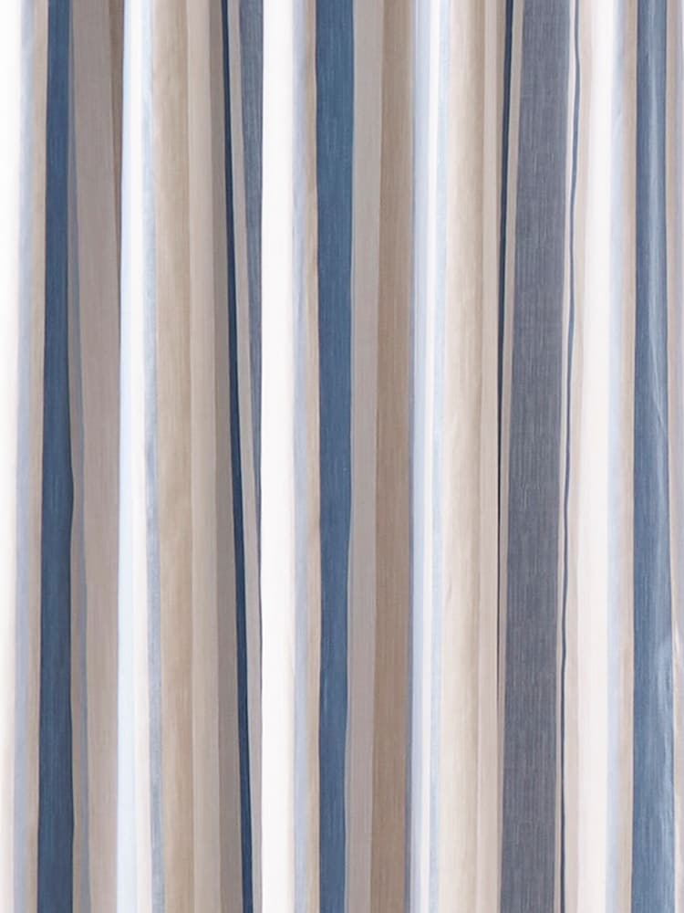 Laura Ashley Seaspray Awning Stripe Blackout 100% Cotton Eyelet Blackout Curtains - Image 2 of 2