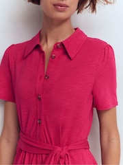 Boden Pink Patti Short Jersey Shirt Dress - Image 2 of 6