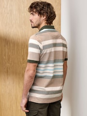 Cotton Traders Green Signature Short Sleeve Stripe Polo Shirt - Image 2 of 4