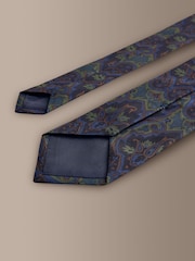 Blue Paisley Signature Italian Silk Design Tie - Image 3 of 3