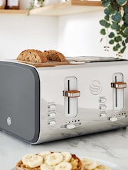 Swan Grey Nordic 4 Slice Toaster - Image 1 of 8