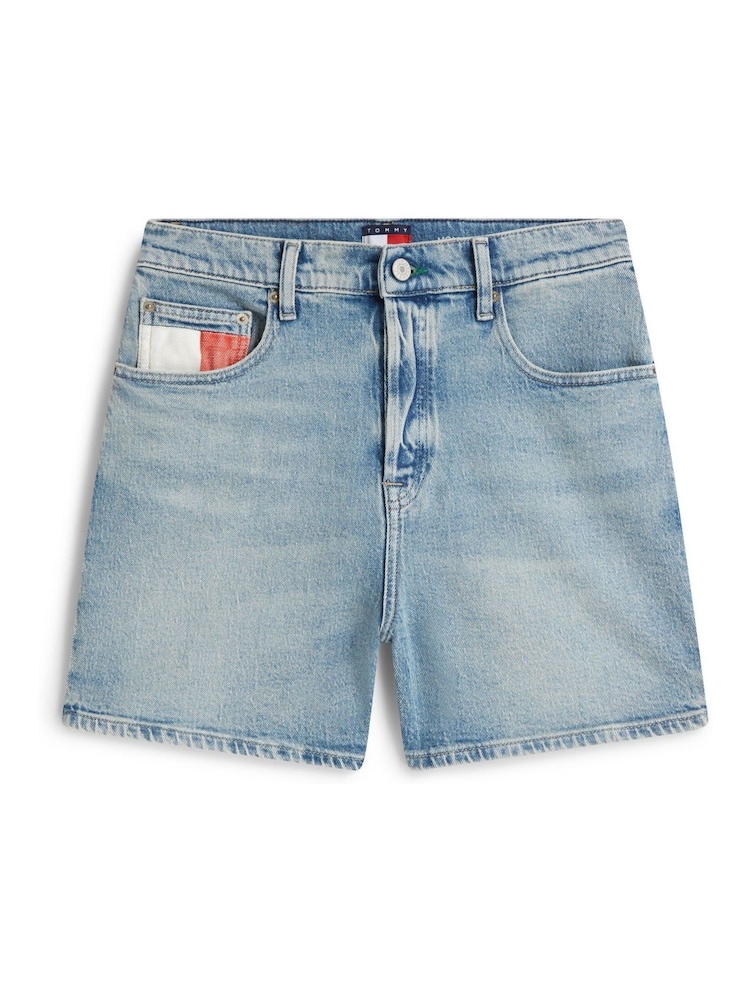 Tommy Jeans Blue Vintage Mom Mid Rise Denim Shorts - Image 1 of 1 Tommy Jeans Blue Vintage Mom Mid Rise Denim Shorts - Image 1 of 1
