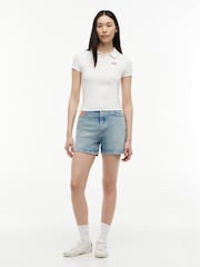 Tommy Jeans Blue Vintage Mom Mid Rise Denim Shorts - Image 3 of 5