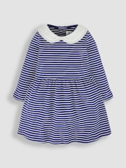 JoJo Maman Bébé Navy Peter Pan Jersey Dress - Image 1 of 3