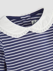 JoJo Maman Bébé Navy Peter Pan Jersey Dress - Image 2 of 3