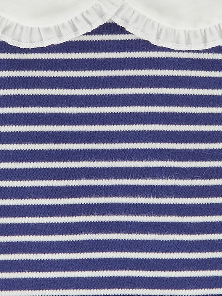JoJo Maman Bébé Navy Peter Pan Jersey Dress - Image 3 of 3
