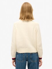 Superdry Cream Americana Roll Neck Knit Jumper - Image 2 of 5