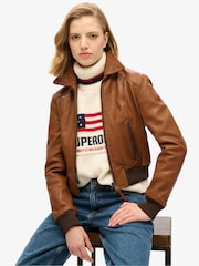 Superdry Cream Americana Roll Neck Knit Jumper - Image 5 of 5