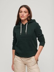 Superdry Green Embossed Vintage Logo Hoodie - Image 1 of 6