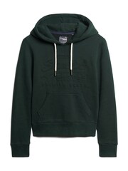 Superdry Green Embossed Vintage Logo Hoodie - Image 4 of 6