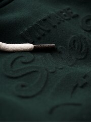 Superdry Green Embossed Vintage Logo Hoodie - Image 6 of 6
