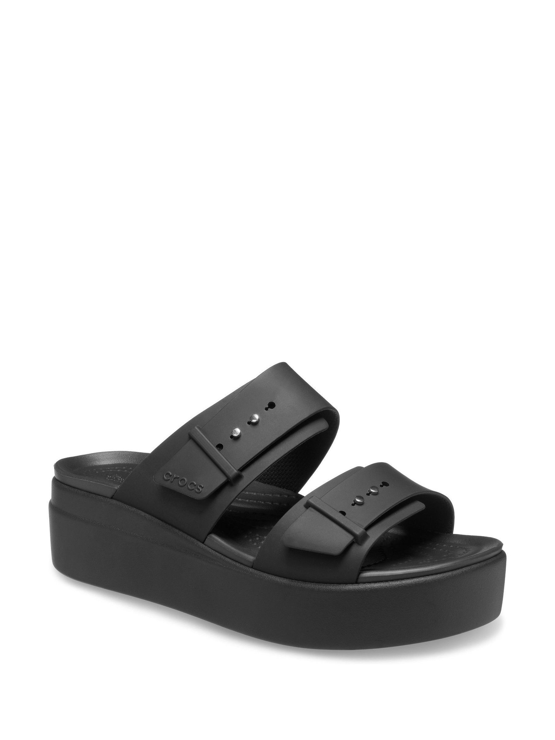 Crocs Black Brooklyn Buckle Sandals