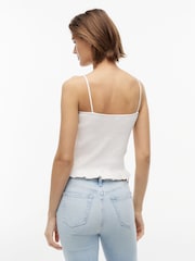 Tommy Jeans White Smock Slim Strap Top - Image 2 of 5