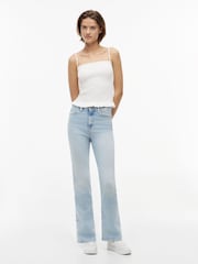 Tommy Jeans White Smock Slim Strap Top - Image 3 of 5