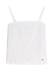 Tommy Jeans White Smock Slim Strap Top - Image 5 of 5