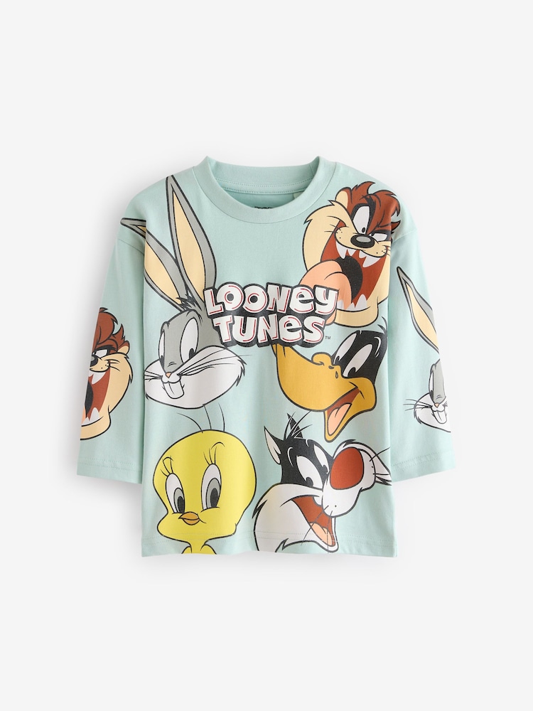 Minerals 100% Cotton Long Sleeve Looney Tunes All-Over-Print T-Shirt (3mths-8yrs) - Image 1 of 3