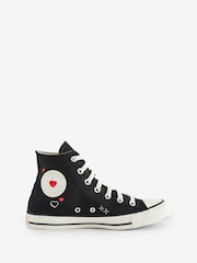 Schwarz - Converse Chuck Taylor Turnschuhe mit Herzmotiven - Bild 1 von 7