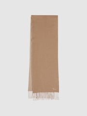 Reiss Camel Picton Cashmere Blend Scarf - Image 1 of 4