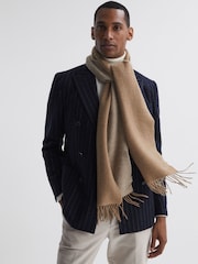 Reiss Camel Picton Cashmere Blend Scarf - Image 2 of 4