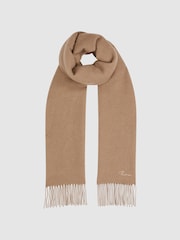 Reiss Camel Picton Cashmere Blend Scarf - Image 3 of 4