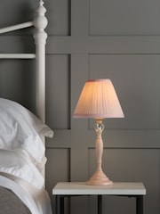 Laura Ashley Pink Ellis Satin Painted Spindle Table Lamp - Image 1 of 4