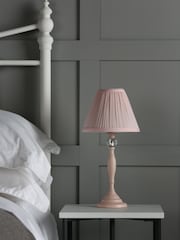 Laura Ashley Pink Ellis Satin Painted Spindle Table Lamp - Image 2 of 4
