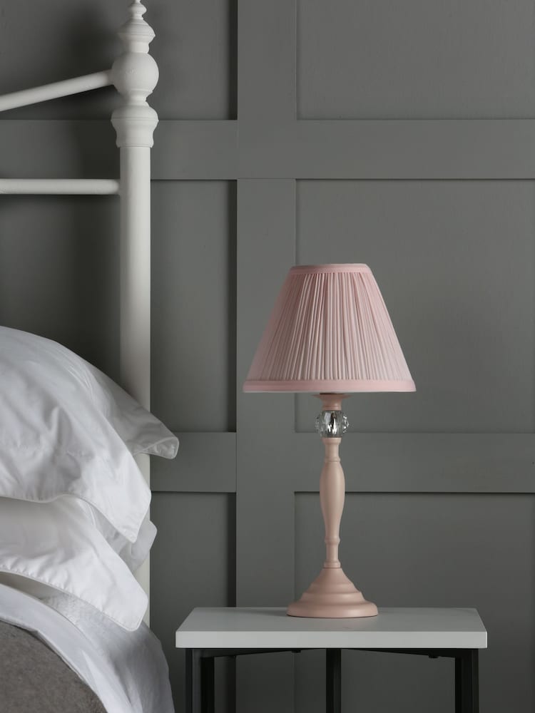 Laura Ashley Pink Ellis Satin Painted Spindle Table Lamp - Image 2 of 4
