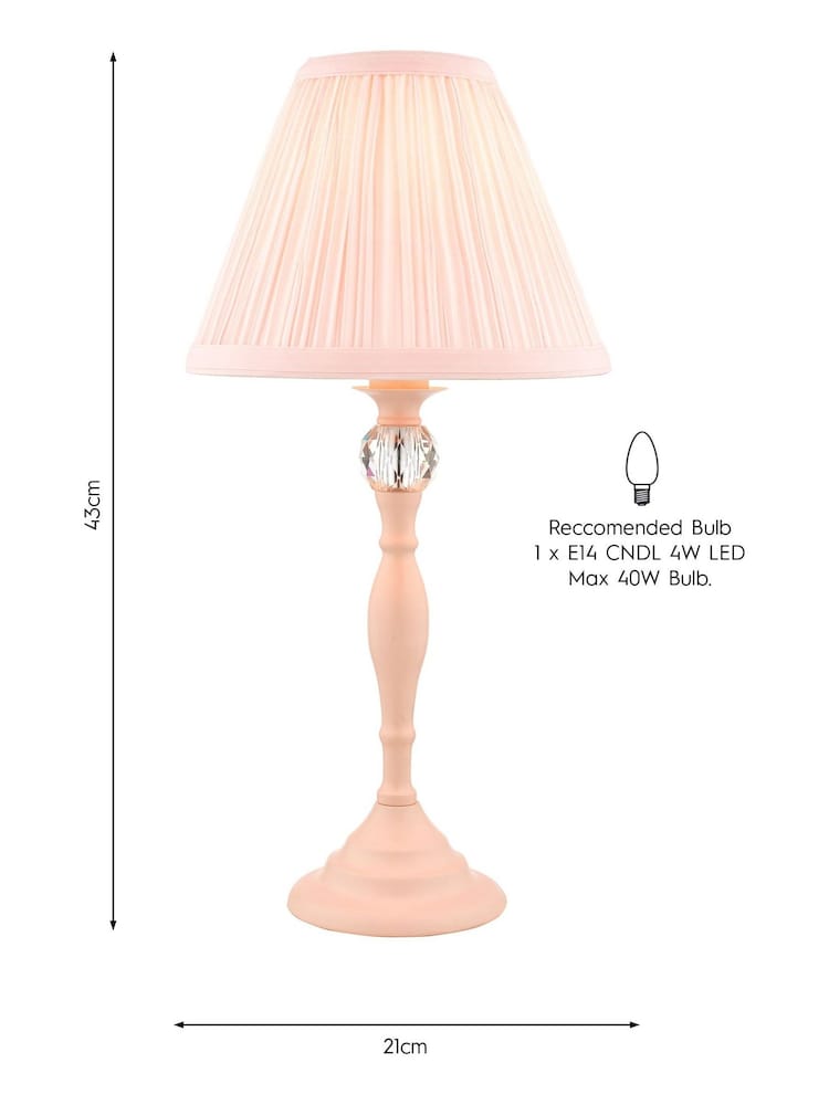 Laura Ashley Pink Ellis Satin Painted Spindle Table Lamp - Image 4 of 4