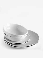White 12 Piece Nova Dinner Set - Image 4 of 6