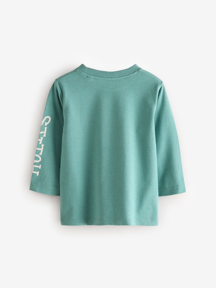 Minerals Blue Lilo and Stitch Long Sleeve 100% Cotton T-Shirt (3mths-8yrs) - Image 2 of 3