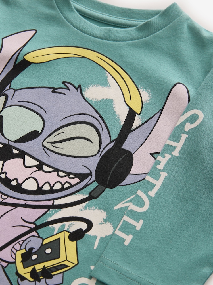 Minerals Blue Lilo and Stitch Long Sleeve 100% Cotton T-Shirt (3mths-8yrs) - Image 3 of 3