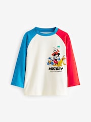Red/Blue Mickey Mouse Long Sleeve T-Shirt (3mths-8yrs) - Image 1 of 3