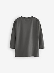 Charcoal Grey 100% Cotton Long Sleeve Sesame Street T-Shirt (3mths-8yrs) - Image 2 of 3