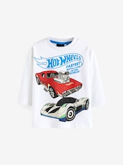 White Hot Wheels Long Sleeve 100% Cotton T-Shirt (9mths-8yrs) - Image 1 of 3