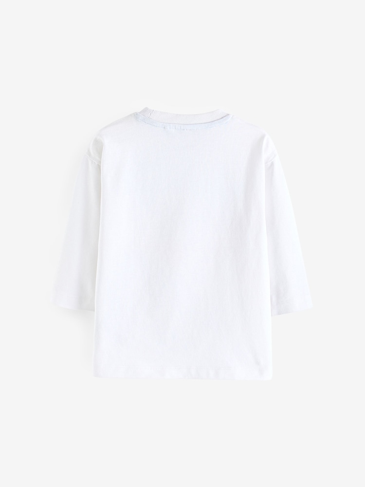 White Hot Wheels Long Sleeve 100% Cotton T-Shirt (9mths-8yrs) - Image 2 of 3