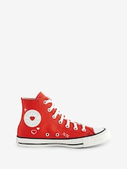 Converse Red Heart Detail Chuck Taylor Trainers - Image 1 of 15