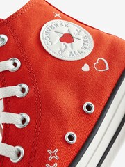 Converse Red Heart Detail Chuck Taylor Trainers - Image 11 of 15