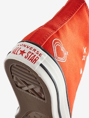 Converse Red Heart Detail Chuck Taylor Trainers - Image 12 of 15