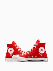 Converse Red Heart Detail Chuck Taylor Trainers - Image 4 of 15