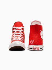 Converse Red Heart Detail Chuck Taylor Trainers - Image 5 of 15